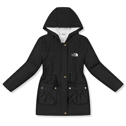 Women's Winter Mid Length Thick Warm Faux Lamb Wool Lined Jacket Coat