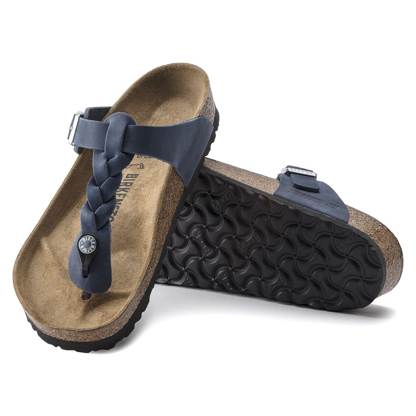 Gizeh Braided Oiled Leather - Navy