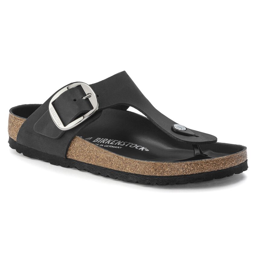 Gizeh Big Buckle Oiled Leather - Black