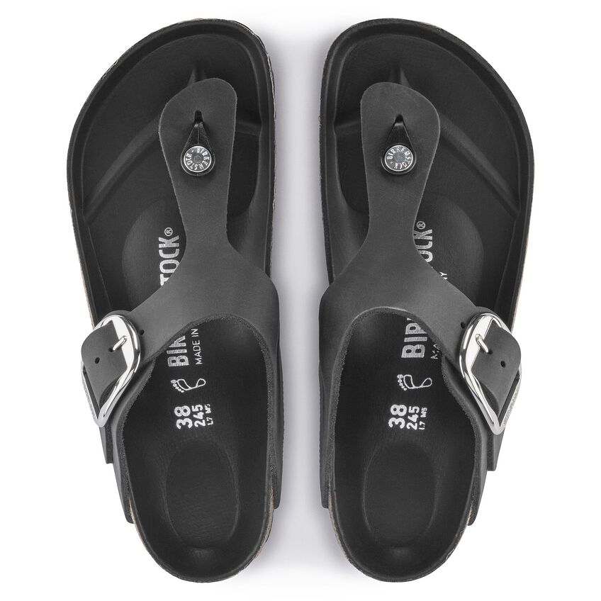Gizeh Big Buckle Oiled Leather - Black