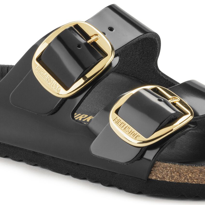 Arizona Big Buckle Natural Leather Patent - High Shine Black