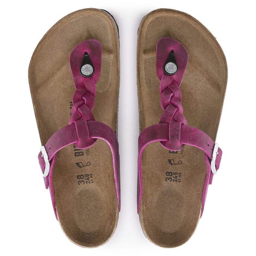 Gizeh Braided Oiled Leather - Festival Fuchsia