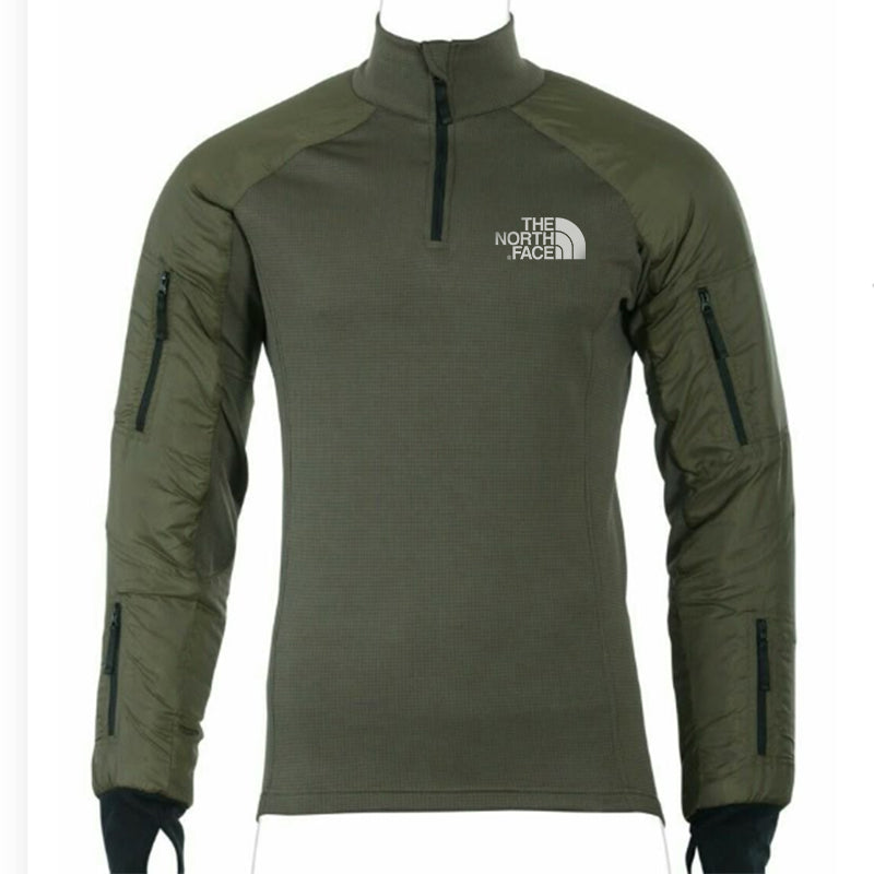 The Nokhjgrth Face - 2025 Mens Tactical Shirt Long Sleeve 1/4 Zip Camo T-Shirt with Pockets