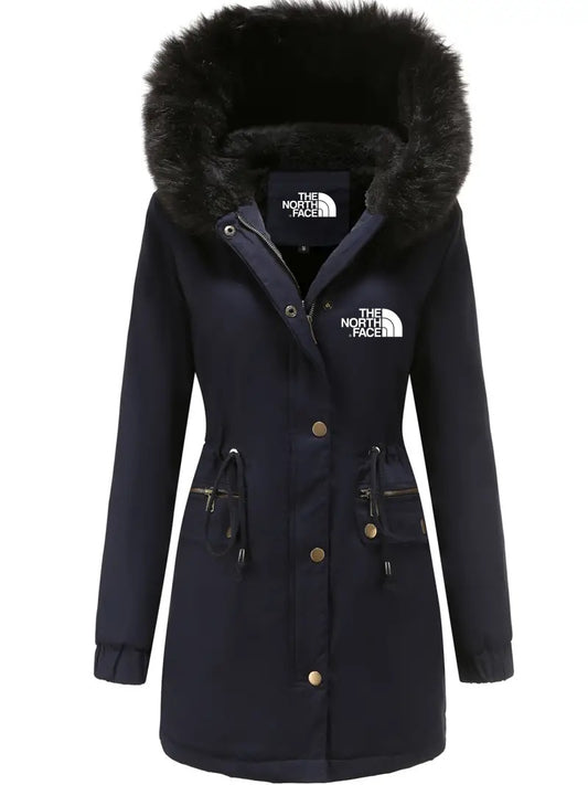 The Nokhjgrth Face-Women's Cozy Fuzzy Trim Parka Hoodie Coat