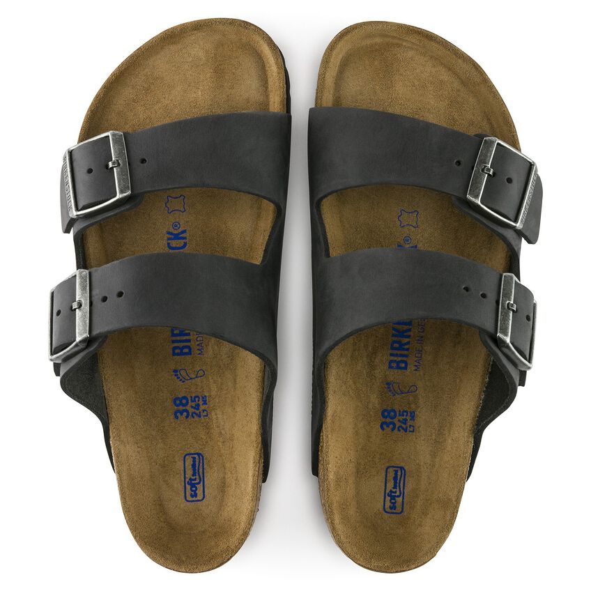 Arizona Soft Footbed Oiled Leather - Black 