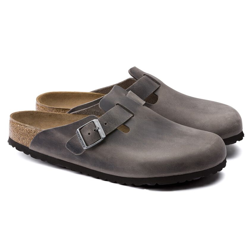 Boston Soft Footbed Oiled Leather - Iron 