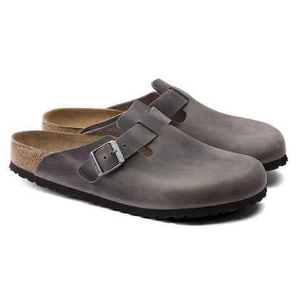 Boston Soft Footbed Oiled Leather - Iron 