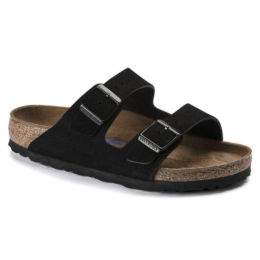 Arizona Soft Footbed Suede Leather - Black 