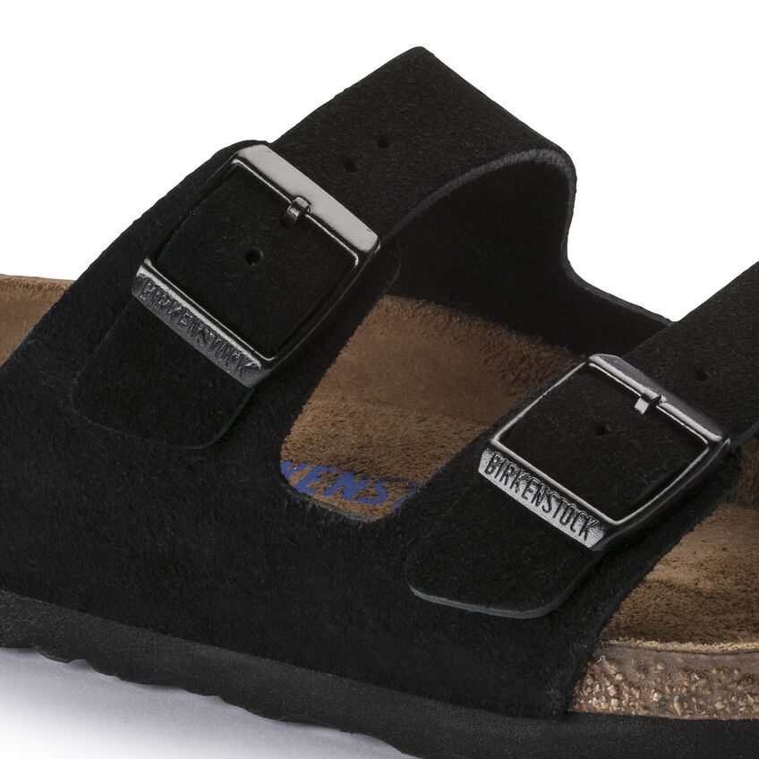 Arizona Soft Footbed Suede Leather - Black 