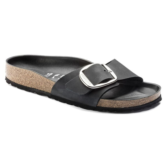 Madrid Big Buckle Oiled Leather - Black 