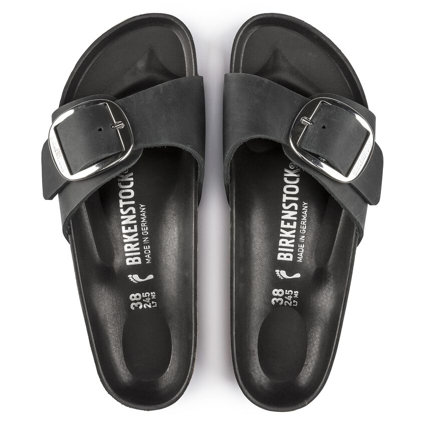 Madrid Big Buckle Oiled Leather - Black 