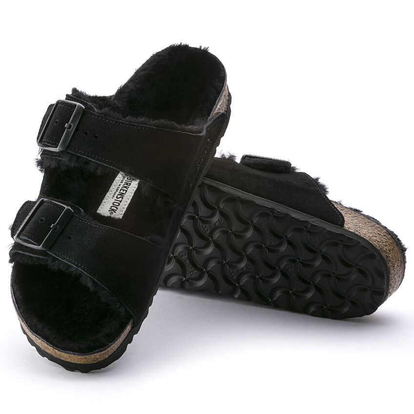 Arizona Shearling Suede Leather - Black 