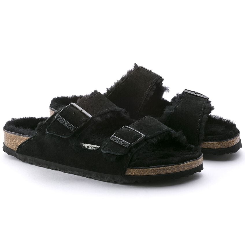 Arizona Shearling Suede Leather - Black 