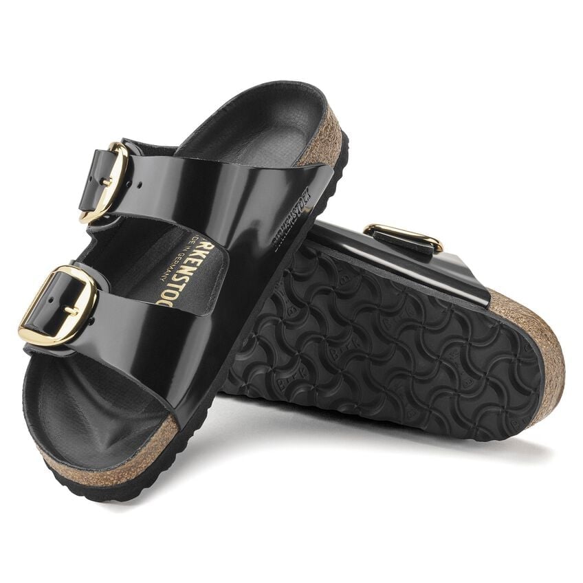 Arizona Big Buckle Natural Leather Patent - High Shine Black 