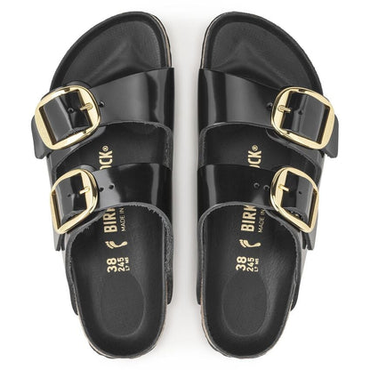 Arizona Big Buckle Natural Leather Patent - High Shine Black 