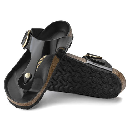 Gizeh Big Buckle Natural Leather Patent - High Shine Black 