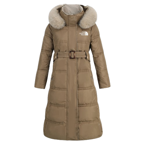 Women's winter long sewing slim -fitting tank coat, bringing artificial fur hood